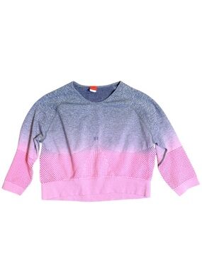 Electric Family M/L Gray-to-Pink Ombre Mesh Pullover